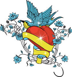 Gif animé coeur oiseaux